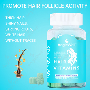 Vitaminas para la Caída del Cabello Aegelwell - Gomitas de Maracuyá con Biotina, Colágeno y Folato para Uñas Más Fuertes y Piel Saludable - Product Image 3
