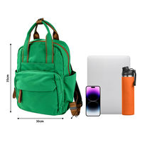 Mochila Moderna para Portátil, de Nailon, con Bloques de Color en Tonos Neutros, Ecológica, con Múltiples Bolsillos, para Viajes de Negocios, con Solapa Frontal Suave y Portátil