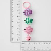 Pendentif poisson en peluche tricoté doux, style campagnard, fait main, coloré, pour sac ou porte-clés, cadeau fantaisie DIY personnalisé