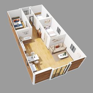 Casa Contenedor Moderna de Madera con Estructura de Acero, Cobertizo de Almacenamiento Portátil para Jardín - Product Image 5