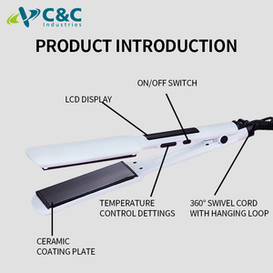 Lisseur et boucleur de cheveux professionnel 2 en 1 avec revêtement céramique, élément chauffant PTC, lisseur plat à chauffe rapide - Product Image 4