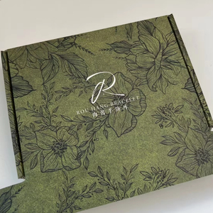 Boîtes en papier <span class=keywords><strong>d</strong></span>'emballage vertes personnalisées avec logo blanc, boîtes cadeaux, boîtes <span class=keywords><strong>d</strong></span>'expédition de bijoux double face pour l'emballage de bijoux par courrier - Product Image 4