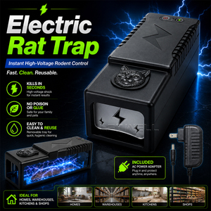 Piège à souris électrique, zapper à haute tension pour intérieur, cuisine, bureau, <span class=keywords><strong>garage</strong></span>, réutilisable, piège à souris humain, tueur de souris - Product Image 6