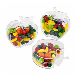 Apple Shaped Acrylic Candy Boxes 2.95"x2.28"x1.02" Plastic Display Box for Weets Almonds Party Bat Mitzvah Kitchen Treat Boxes