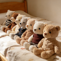 Ours en peluche sur mesure avec combinaison pull, jouets en peluche, animaux en peluche pour bébés et décoration de chambre d'enfant