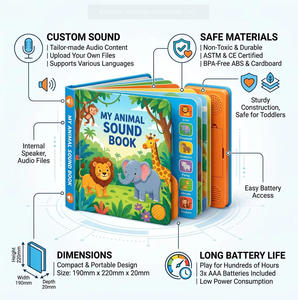 Livre sonore éducatif avec des comptes-rendus interactifs pour enfants, livre sonore pour l'apprentissage précoce - Product Image 2