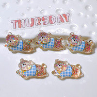 AB Lijm Harsen Patches Handgemaakte Materialen Crème Glitter Pailletten Gefacetted Konijn Kat Paard Beer DIY Haarclips Dieren-thema