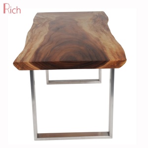 <span class=keywords><strong>Mesa</strong></span> de comedor de madera de <span class=keywords><strong>nogal</strong></span> cuadrada con Base de Metal moderna - Product Image 3