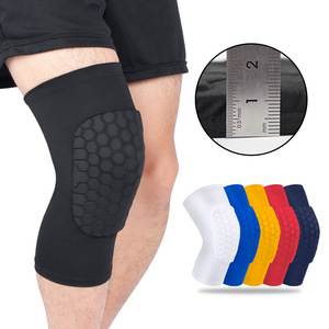 1 paire de genouillères antidérapantes en polyester, motif nid d'abeille, résistantes aux chocs, pour <span class=keywords><strong>VTT</strong></span>, cyclisme, chauffe-jambes, soutien des genoux, quatre saisons, pour femmes et hommes - Product Image 1