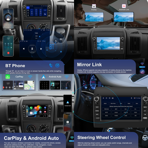 Podofo 7 "4 + 64G Android autoradio stéréo sans fil Carplay/Android Auto Wifi/BT intégré GPS tactile pour Fiat Ducato <span class=keywords><strong>Jumper</strong></span> Boxer - Product Image 2