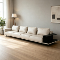 Ensemble canapé-lit moderne et confortable en cuir véritable, design carré, rembourrage en éponge, écologique et durable pour les réunions de famille et le confort quotidien