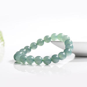 หยกธรรมชาติสีน้ำเงินหยกน้ำ สร้อยข้อมือ UNISEX เรียบง่าย แฟชั่นทั่วไปสำหรับผู้ชายและผู้หญิง ขายส่ง C054 - Product Image 5