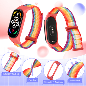 調節可能なソロループナイロン時計ストラップ Xiaomi スマートバンド 6 5 4 3 ストラップ用 女性用 男性用 - Product Image 3