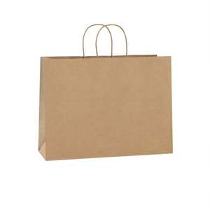 Sac d'emballage alimentaire recyclable personnalisé KM, petit sac en papier kraft pour café, sacs en papier kraft brun pour les courses avec poignée - Product Image 1