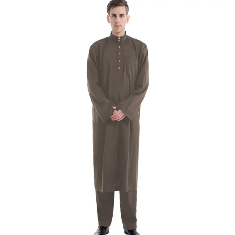 Trendy Elegant Chemise A Manches Longues Hommes Islamic Casual Arabic Long Sleeve Clothing Top Sale Thobe Muslim Kurta Pajama