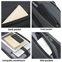 Mochila para Portátil de Fábrica, Impermeable, para Negocios, con Puerto de Carga USB, Bolsa de Viaje para Hombre