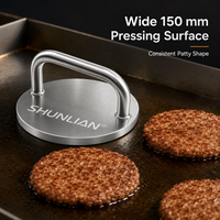 Presse à hamburgers robuste en acier inoxydable 304 de 3,6 lb, finition polie, compatible lave-vaisselle, pour usage commercial et domestique, outils de barbecue