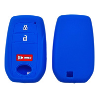 Étui de clé de voiture haut de gamme en silicone 2 + 1 boutons piles de télécommande incluses pour Toyota Sequoia Tundra Tacoma accessoire de couverture de clé