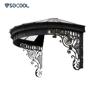 Socool lussuosa eleganza nero quadrato baldacchino <span class=keywords><strong>in</strong></span> <span class=keywords><strong>ferro</strong></span> con tenda elevante <span class=keywords><strong>in</strong></span> vetro - Product Image 5