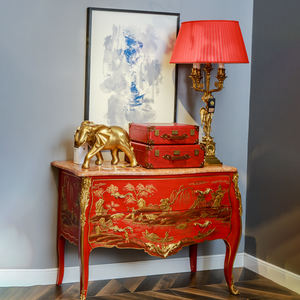 ขายส่งการแข่งขันตกแต่งบ้านสีแดงมือทาสีตาราง/ชนบทตู้2ลิ้นชักวินเทจวิลล่าเฟอร์นิเจอร์ตู้โบราณ - Product Image 2