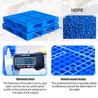Personnalisé Nouveau PE-HD Côté Côtés Empilables Simple Face Fabricant Entrepôt de Palettes en Plastique Bleu Empilable