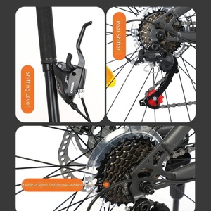 Bicicletta da Montagna per Adulti a 27 Velocità con Freni a Disco, Fuoristrada 24/26 Pollici, Sospensione Anteriore, Telaio in Acciaio ad Alto Tenore di Carbonio, <span class=keywords><strong>Cerchi</strong></span> in Lega di Alluminio - Product Image 6
