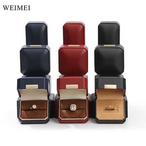 WEIMEI Custom Logo <b>Leather</b> Microfiber Pendant Ring <b>Box</b> Custom Gift <b>Box</b> High-End Customization - Product Image 1