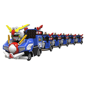 Haojile รถไฟวิ่งตามธีมนักรบ <span class=keywords><strong>GUNDAM</strong></span> ไฟฟ้าขนาดเล็กพร้อมระบบเกมแบบโต้ตอบไฟ LED สำหรับสวนสนุก - Product Image 2
