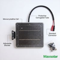 Chargeur solaire monocristallin Maxsolar MAX-0603 18V 1.7W pour mangeoire à gibier, noir, étanche, chargeur d'entretien de batterie 12V