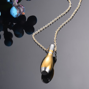 Collier pendentif en acier inoxydable en forme de <span class=keywords><strong>boule</strong></span> de bowling, boîte à cendres commémorative pour animaux de compagnie et famille - Product Image 2