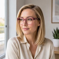 Montures optiques carrées modifiées en acétate avec charnières à ressort dégradées, lunettes de vue unisexe