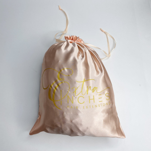 Bolsa de Satén de Lujo con Logotipo de Marca, Bolsa de Regalo con Cordón de Seda, Bolsa de Embalaje para Pelucas, para Pequeñas Empresas - Product Image 3
