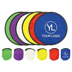 Custom Logo Custom Color Portable Promotional Gifts Nylon Collapsible <b>Folding</b> Hand Fans Flying Disc with Pouch for Outdoor Fun - Product Image 2