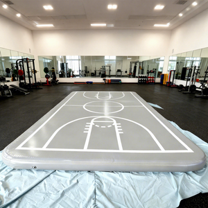 Terrain de basket-ball gonflable en PVC sur mesure, tapis d'air noir pour gymnastique intérieure, pour enfants ou adultes, tapis d'air DWF pour gymnastique - Product Image 1