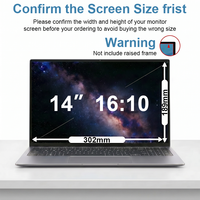 180 °   Filter Layar Privasi 2 Arah untuk Laptop Dell/HP/Lenovo/Acer 14 Inci 16:10 Anti Spy Anti Silau Pelindung Pemblokir Cahaya Biru