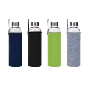 Bouteille d'eau en verre transparente réutilisable de 5 oz/10 oz/16 oz/18 oz avec couvercle en acier inoxydable pour boire du jus et des boissons - Product Image 6