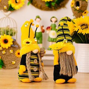 Family Honey Bumble Bee Gnomes Summer Decoration Holiday Yellow Plushy Gnom Fabric Doll Seasonal Ornament Plush Gnomo For Home