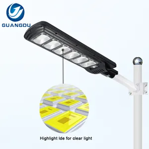 Streetlight IP65 impermeável para exterior luz solar LED 50w 100w 150w 200w 250w 300w integrado tudo em um LED luz de rua solar