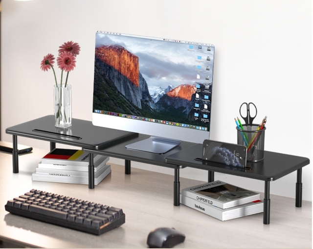 Custom Design Manufacturer Desk Organizer Dual Monitor Stand Riser Computer Monitor Computer Screen Stand