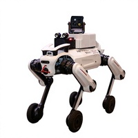 Robot quadrupède industriel sur roues avec navigation IA pour l'inspection, la patrouille de sécurité et les interventions d'urgence