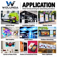 Imprimante jet d'encre éco-solvant automatique Wolunda à 2 têtes 1,6 m pour affiches publicitaires extérieures, impression rouleau-à-roule sur toile flexible, nouvelle pompe moteur