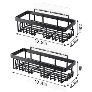 Lot de 6 étagères de salle de bain modernes adhésives antirouille, support de <span class=keywords><strong>douche</strong></span> mural de grande capacité, étagère de <span class=keywords><strong>rangement</strong></span> en métal <span class=keywords><strong>sans</strong></span> perçage - Product Image 3