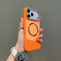 Coques de téléphone portable pour 14 Pro & 15, style mat PC deux-en-un, antichoc magnétique en TPU rigide avec support