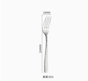 DFU233 Customized luxury Hammered handle stainless steel cutlery table knife steak knife table <b>forks</b> <b>dessert</b> <b>forks</b> customized - Product Image 3