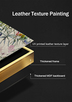 Vente en gros de plantes à feuilles dorées de haute qualité pour la décoration intérieure. Tableau mural en cuir imprimé UV.