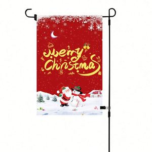 Banderas de Jardín Navideñas Personalizadas, Impresión Digital de Alta Definición a Doble Cara, Poliéster Impermeable, Asta de Fibra de Vidrio, Vibrantes - Product Image 5