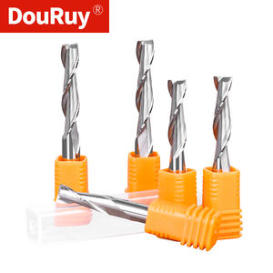 Douruy Houtsnijder Cnc Router Bits 2 Fluiten Spiraal Einde Molens Dubbele Fluit Frees Frees Spiraal Pvc Snijder - Product Image 1