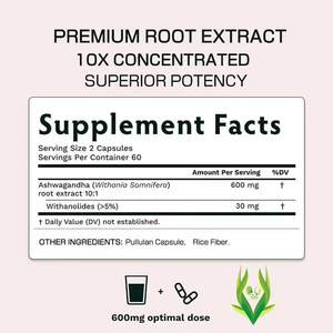 Cápsulas de Ashawagandha de marca personalizada, extracto de raíz concentrado 10X, mejora el enfoque del sueño y el soporte de memoria - Product Image 2