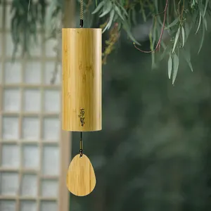 Hluru Bamboo Wind Chimes Sound Healing Meditation Relaxing Emotions Unique Bamboo Chime for Garden