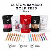 Tees de golf en bambou personnalisables avec logo, pour practice, stable et de qualité supérieure, 42mm, 54mm, 83mm, vente directe usine